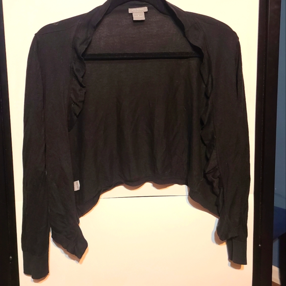 ANN TAYLOR open front ruffle  cardigan Sz Small